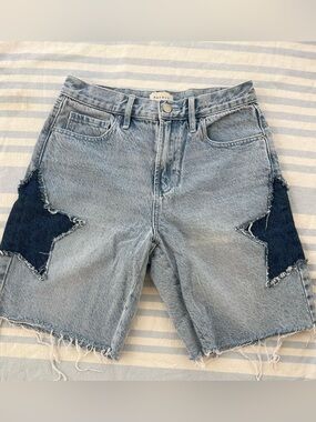PacSun Light Blue Denim Star Patch Women's Jorts